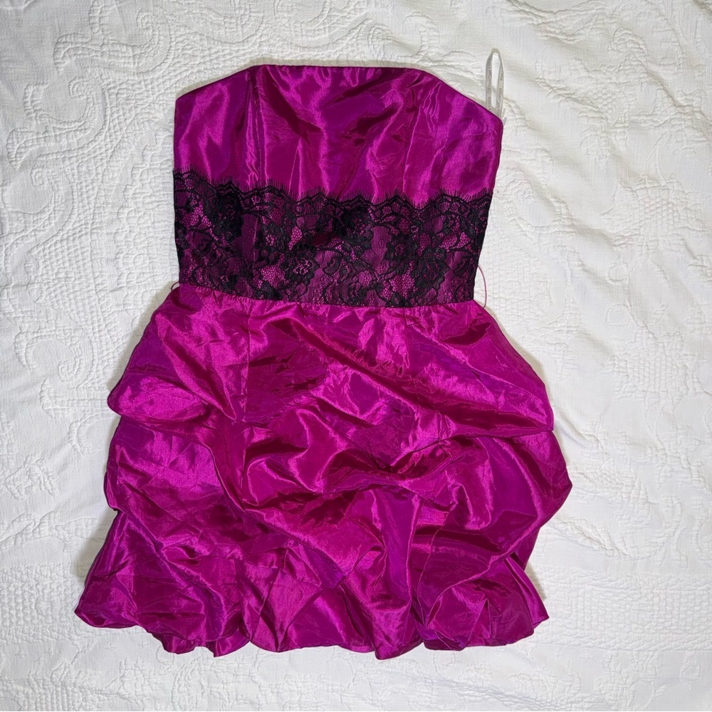 Vtg Jessica McClintock for Gunne Sax Vintage Dress 5 Strapless Pink / Purple